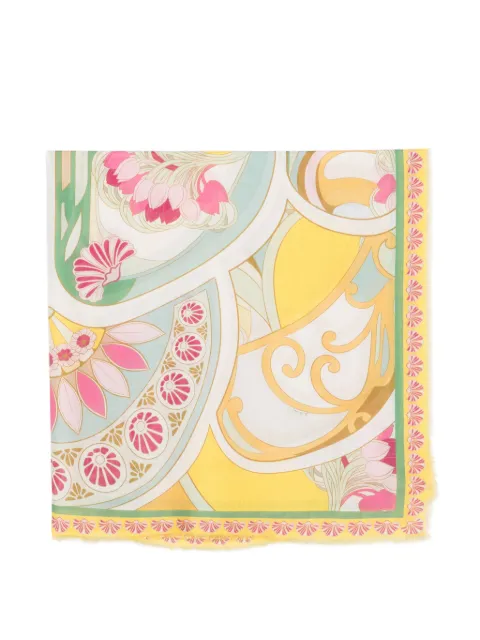 La DoubleJ floral-print graphic-pattern scarf Green SCA0060MOS001TUL08GR02