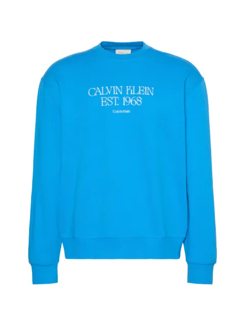 Calvin Klein logo-print crew-neck sweater Blue LV04RF233GCFM