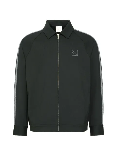 Calvin Klein Milano side-stripe logo-patch jacket Green LV04LF233GPZM