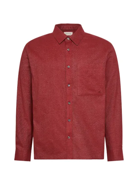 Calvin Klein logo-embroidered chest-pocket shirt Red LV14RE112G2E0