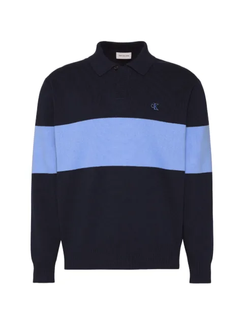 Calvin Klein striped V-neck sweater Blue LV04RF314GCEF