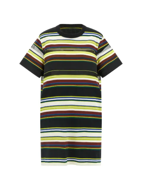 sacai striped T-shirt dress Black 2608547