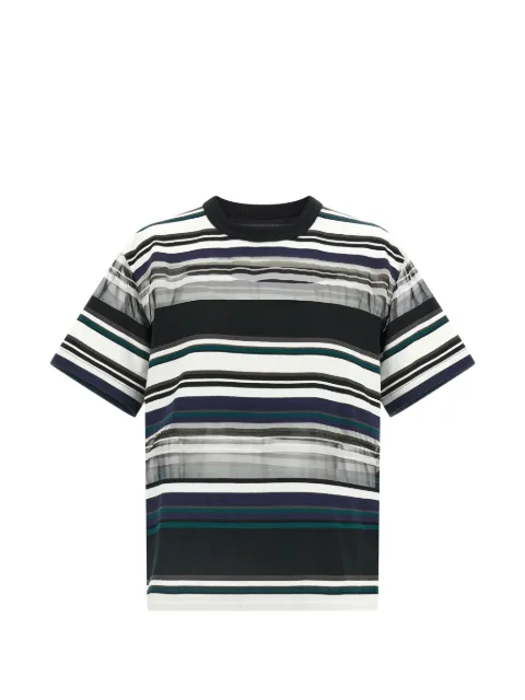 sacai striped T-shirt Black 2608548