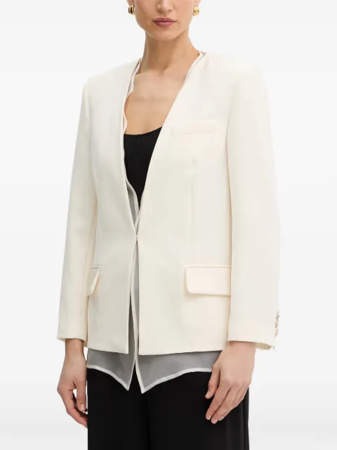 SIMONA CORSELLINI Cady organza-detail blazer Neutrals P26CPGI00301