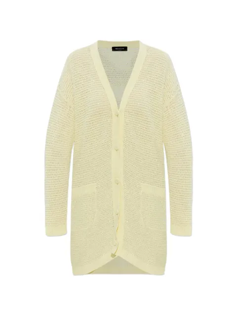 Fabiana Filippi sequin-embellished open-knit cardigan Yellow MAD276F532M1200000
