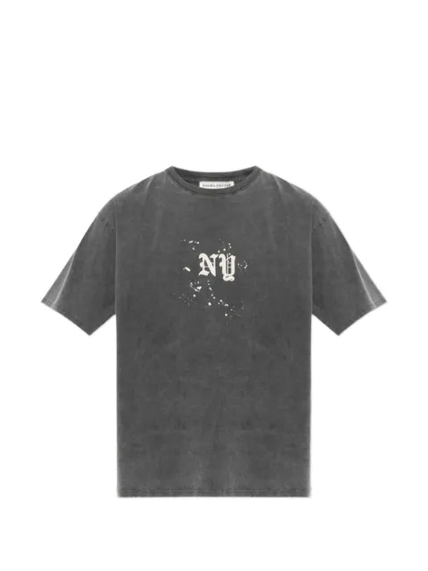 DUKE & DEXTER acid-wash graphic-print T-shirt Grey LEI22GREYNYPSPLAT