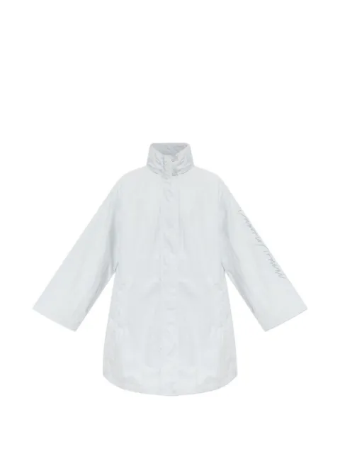 Emporio Armani logo-print high-neck coat Blue EW003434AF20825