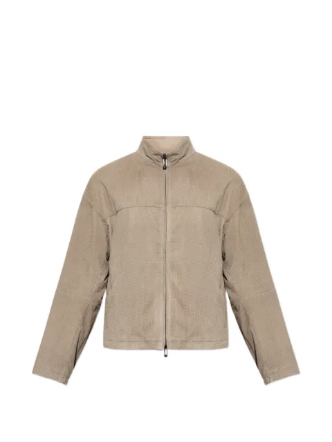 Emporio Armani perforated suede jacket Neutrals EM004974AF24820