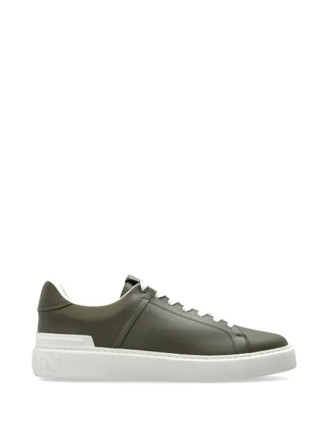 Balmain B-Court logo-detail leather sneakers Green GM0VI288LVTR