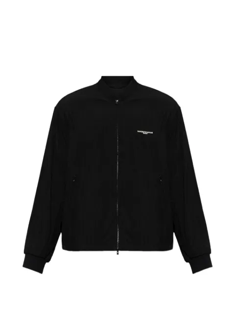 Emporio Armani logo-embroidered zip-up jacket Black EM005899AF25748