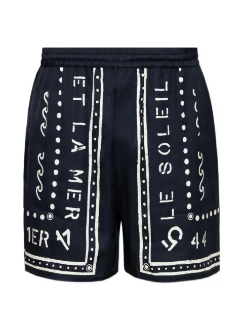 Balmain bermuda shorts with Balmain Club print Blue GH0PA145VI82