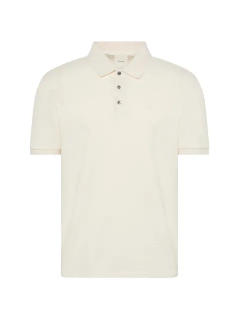 Calvin Klein logo-embroidered short-sleeve polo shirt Neutrals LV04LF206GYAS