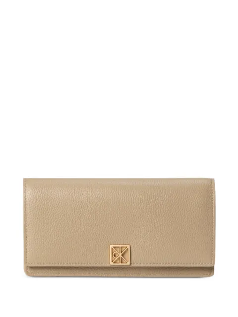 Calvin Klein logo-plaque grained wallet Neutrals LV04F1129GVFU