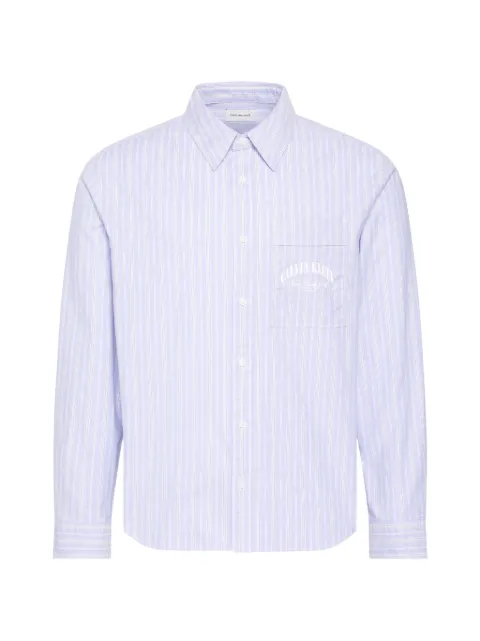 Calvin Klein vertical-stripe logo-print shirt Blue LV04RF104GCBE