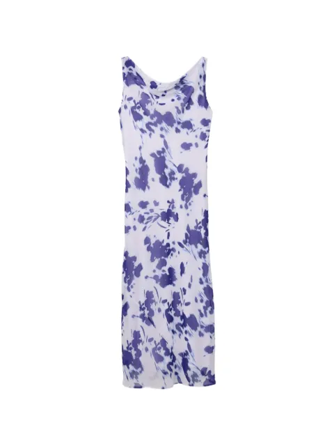 Calvin Klein floral-print cowl-neck dress White LV044F029GYAA