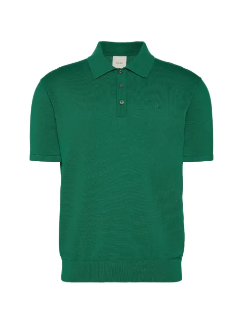 Calvin Klein Supima embroidered-logo polo shirt Green LV04LC326GL4G