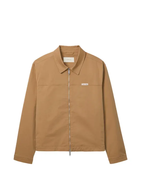 Calvin Klein logo-patch zip-up jacket Neutrals LV04RF405GHMS