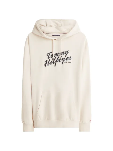 Tommy Hilfiger logo-embroidered hoodie Neutrals MW0MW42496