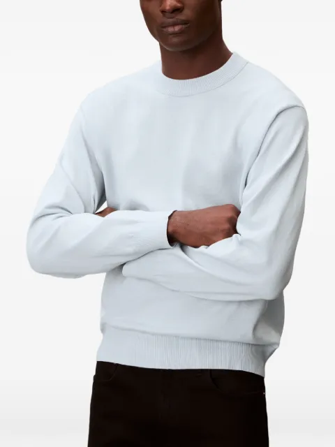 Calvin Klein logo-embroidered ribbed-trim sweater Blue LV04RC309GCIQ