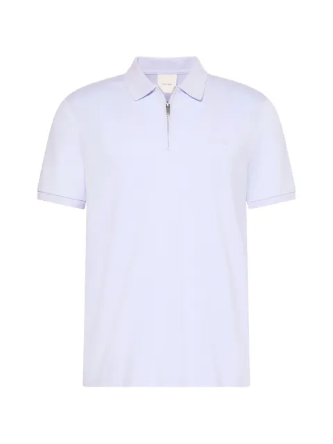 Calvin Klein zip-fastening logo-patch polo shirt Blue LV04LE255G3T4