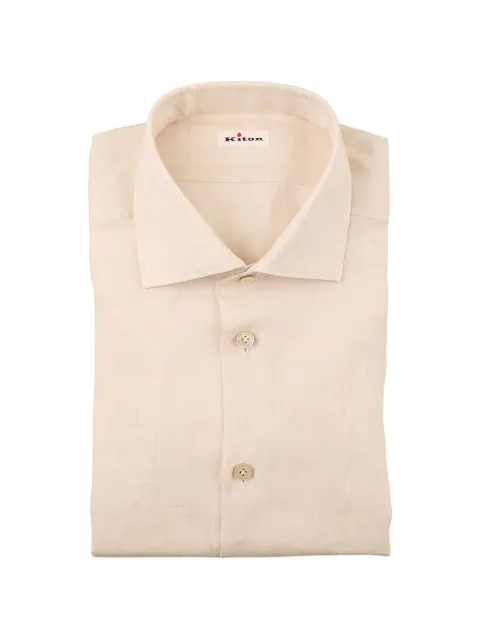 Kiton linen button-up shirt Neutrals UCCH09613