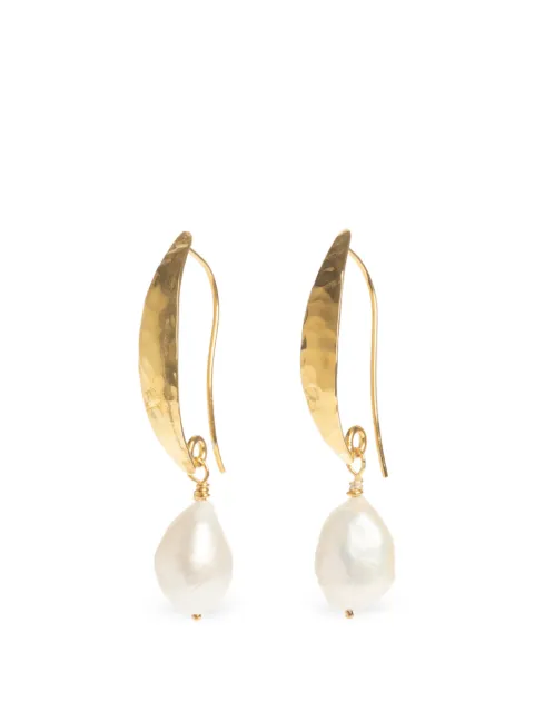 FREYA ROSE hammered baroque-pearl earrings Gold HAMMEREDGOLDBAROQUEPEARLEARRINGS