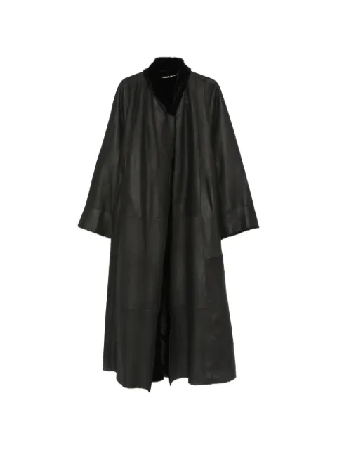 Nour Hammour Dorian shearling coat Black F26C65