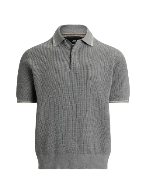 RLX Ralph Lauren waffle-knit cotton polo shirt Grey 785B19055