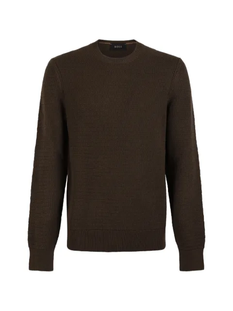 BOSS textured sweater Brown 50556269