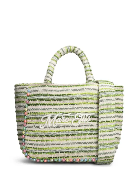 Marc Ellis Buby L Indy bead-embellished logo-patch tote bag Neutrals BUBYLINDY