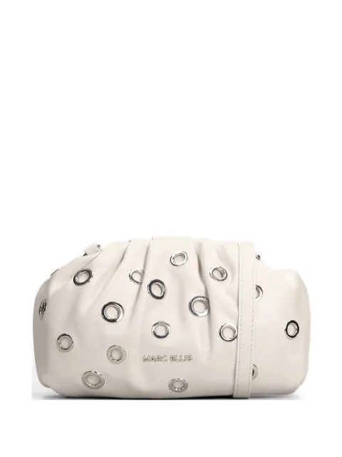 Marc Ellis Daphne embellished clutch bag White DAPHNESTUDS