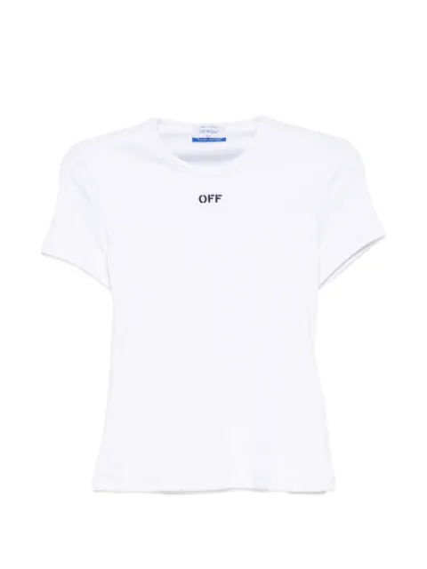 Off-White off stamp ribbed T-shirt White ONAA065C99JER0050110