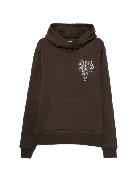 AMIRI Lasso crystal-embellished hoodie Brown AM426JR013