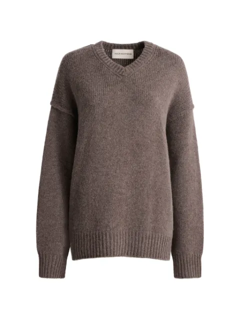 Nour Hammour Jude V-neck sweater Brown 5840