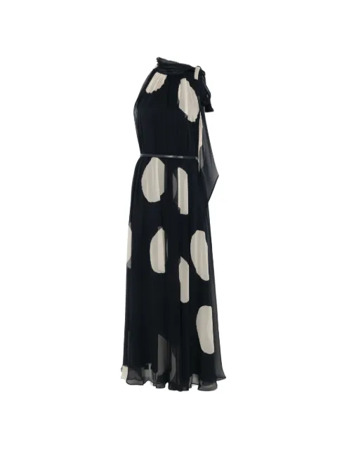 Max Mara polka-dot-print pleated maxi dress Black 2621226047600
