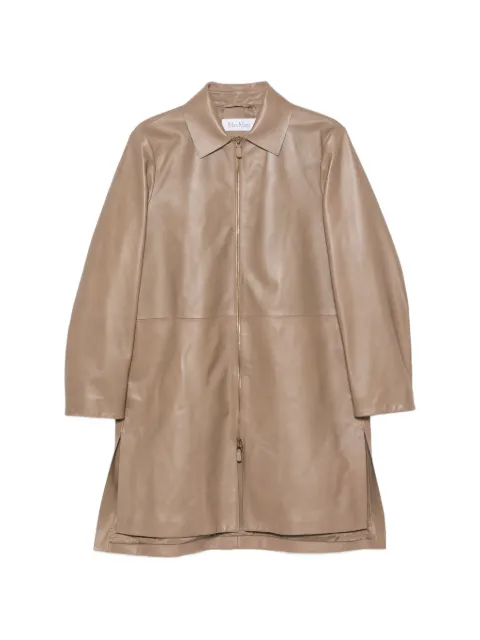 Max Mara leather zip-up coat Neutrals 2621476011600