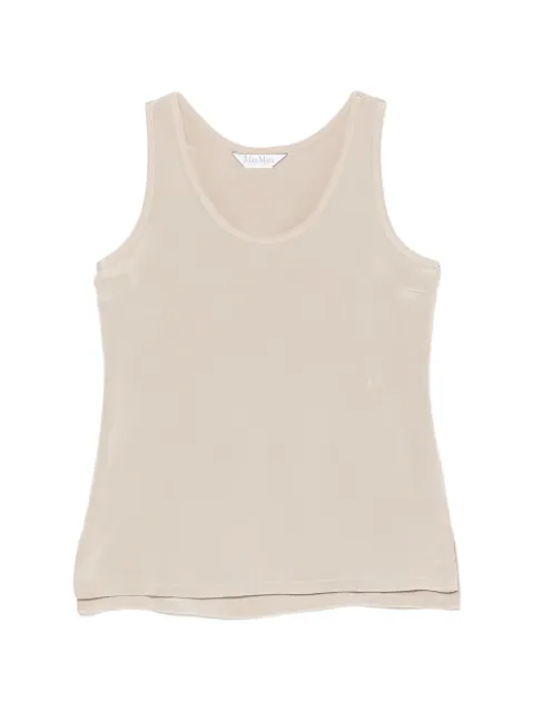 Max Mara satin-finish sleeveless top Neutrals 2621166021600