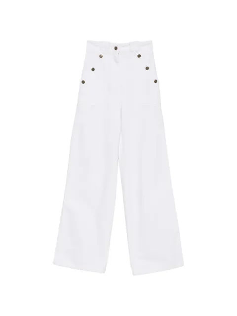Max Mara cotton bull denim wide-leg trousers - white White 2621136091600