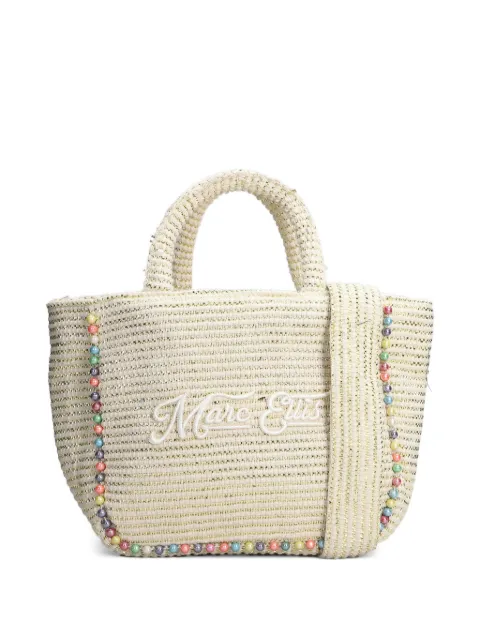 Marc Ellis Buby bead-embellished medium tote bag White BUBYMINDY