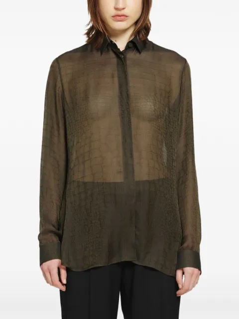 TOM FORD croc-print shirt Green CA3338FAX1705