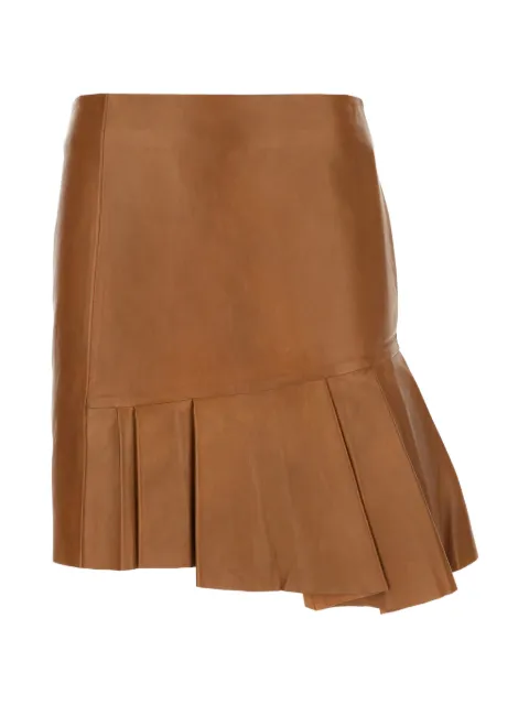 Iceberg pleated leather mini skirt Brown ZC106806
