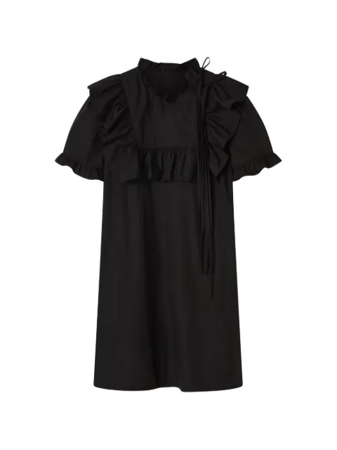 Lee Mathews ruffled tie mini dress Black M2601DR337