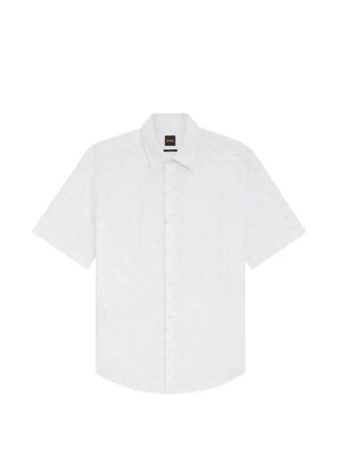 BOSS regular-fit shirt in printed cotton poplin White 50559628