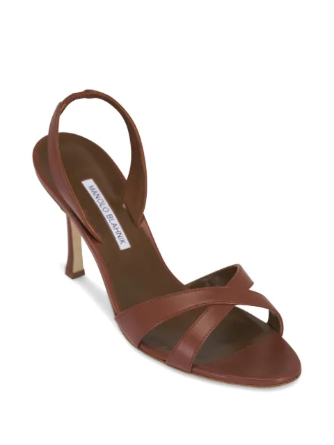 Manolo Blahnik Callasli crossover-strap sandals Brown 31910990014