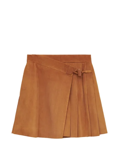 LOEWE buckle pleated short skirt Neutrals S359Y29L29