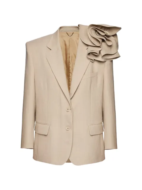 Magda Butrym ruffled blazer Neutrals 154526