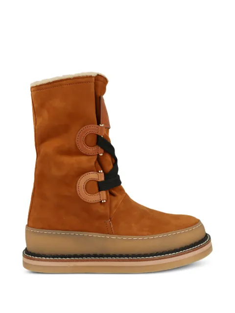 Ferragamo loop kid suede boots Brown 932670