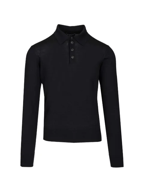 Emporio Armani button polo sweater Black EM005804