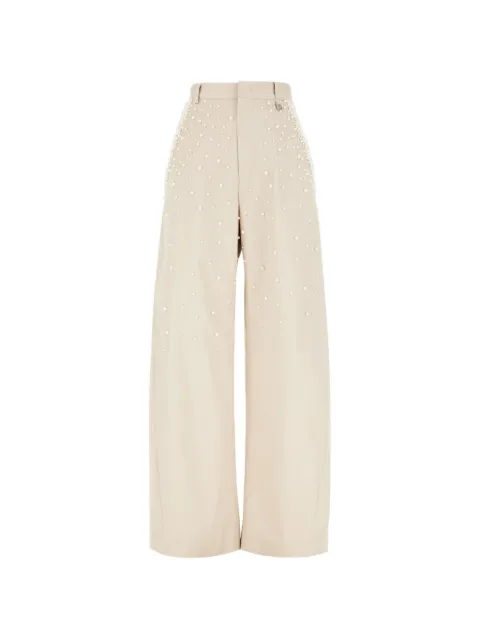 Giuseppe Di Morabito faux-pearl embellished trousers Neutrals 06SSPA159AR165