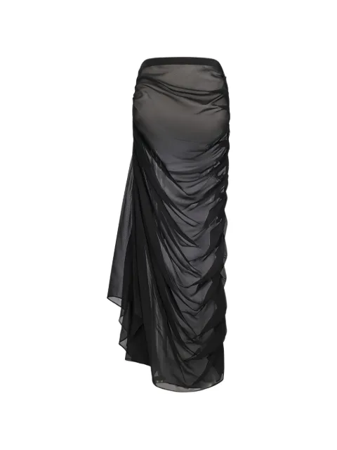 Giuseppe Di Morabito ruched draped silk maxi skirt Black 06SSSK52316500